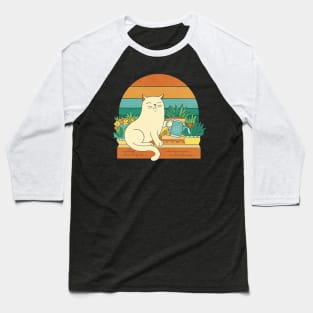 Cute cat watering plants Baseball T-Shirt